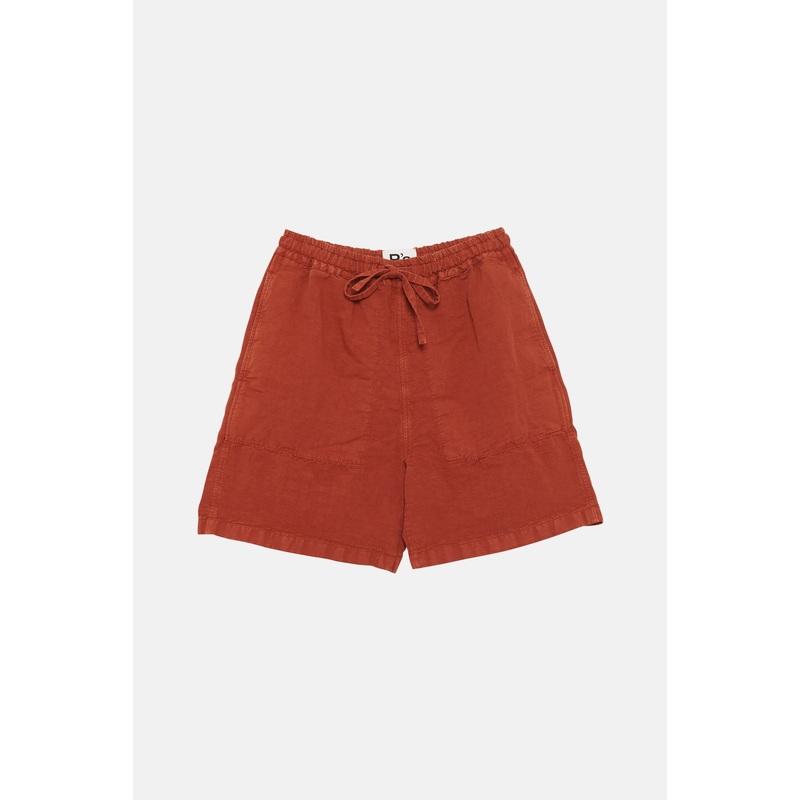 Time Off Cotton Linen Bermuda Eco Dye Rust