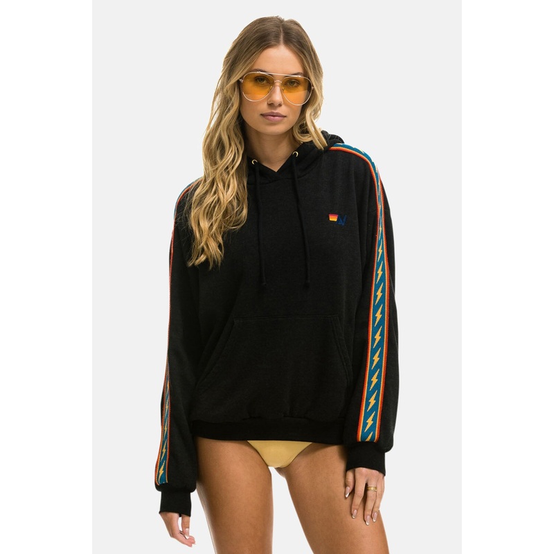 Women’s Bolt Stripe Relaxed Hoodie Black