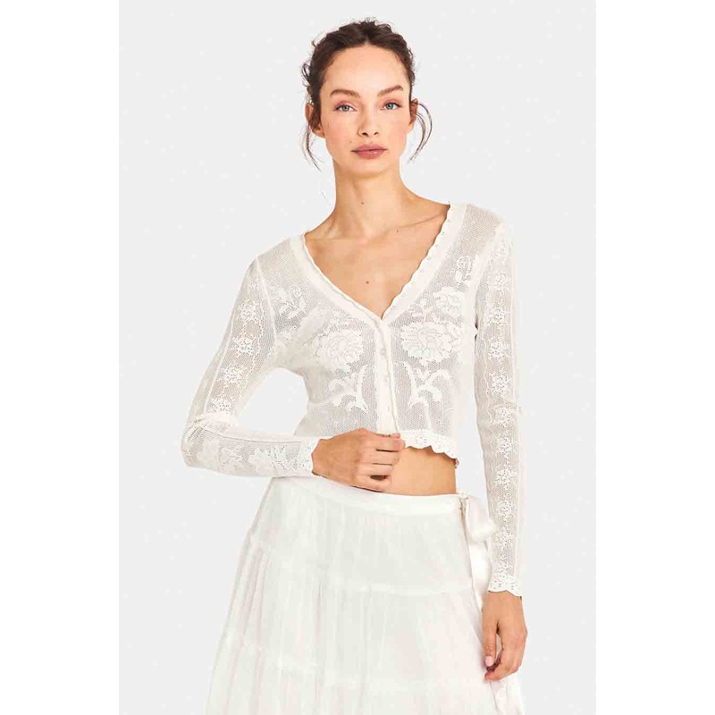 Arabesque Cardigan True White|XS|S|M