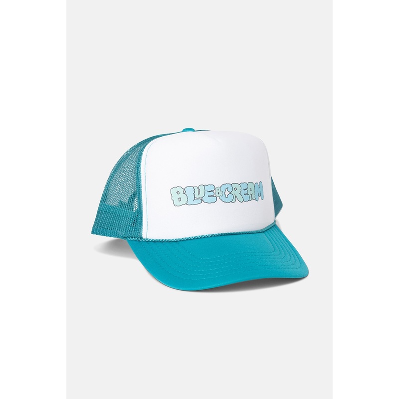 B&C Bubble Logo Mesh Trucker Hat White/Jade