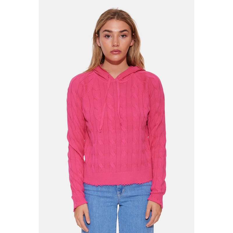 Clay Cable Hoodie Beetroot Purple