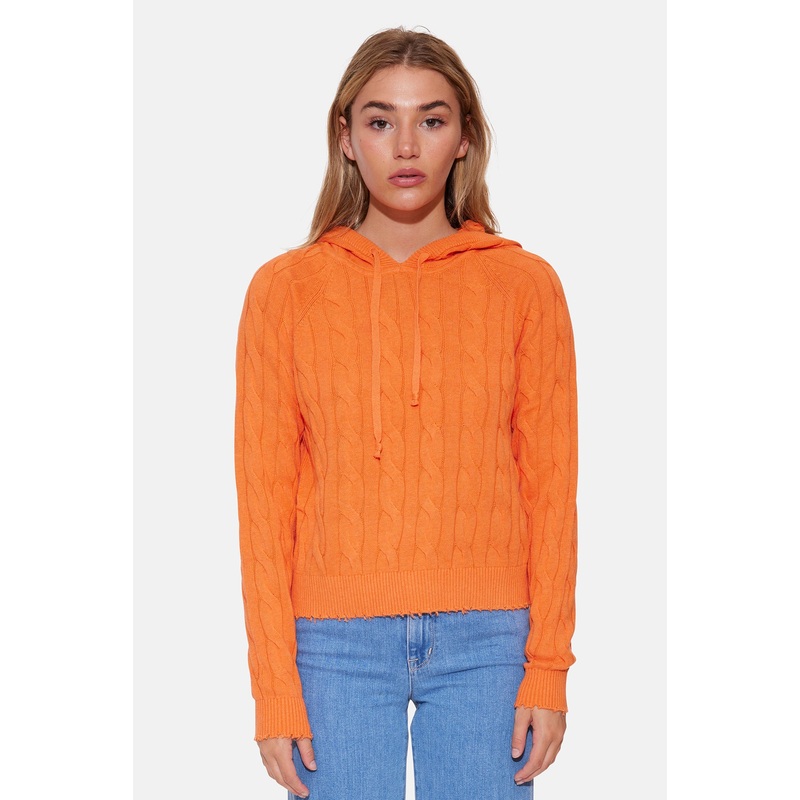 Clay Cable Hoodie Bright Orange