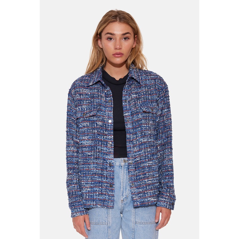 Coco Tweed Overshirt Blue Multi