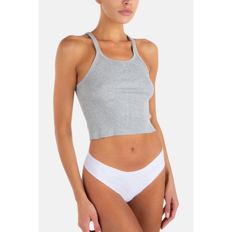 Cropped Rib Tank Heather Grey|XS|S|M|L