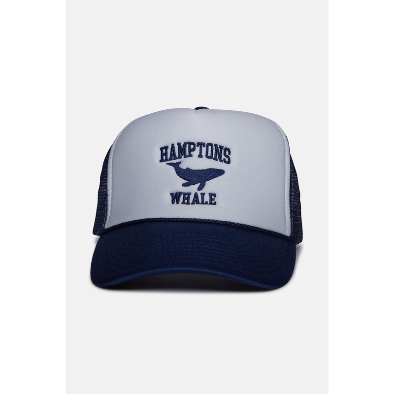 Hamptons Whale Trucker Hat White/Navy