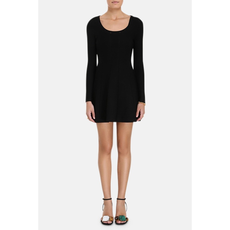 Luminosity Knit Panelled Mini Dress Black
