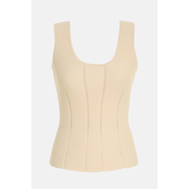 Luminosity Knit Panelled Tank Cream