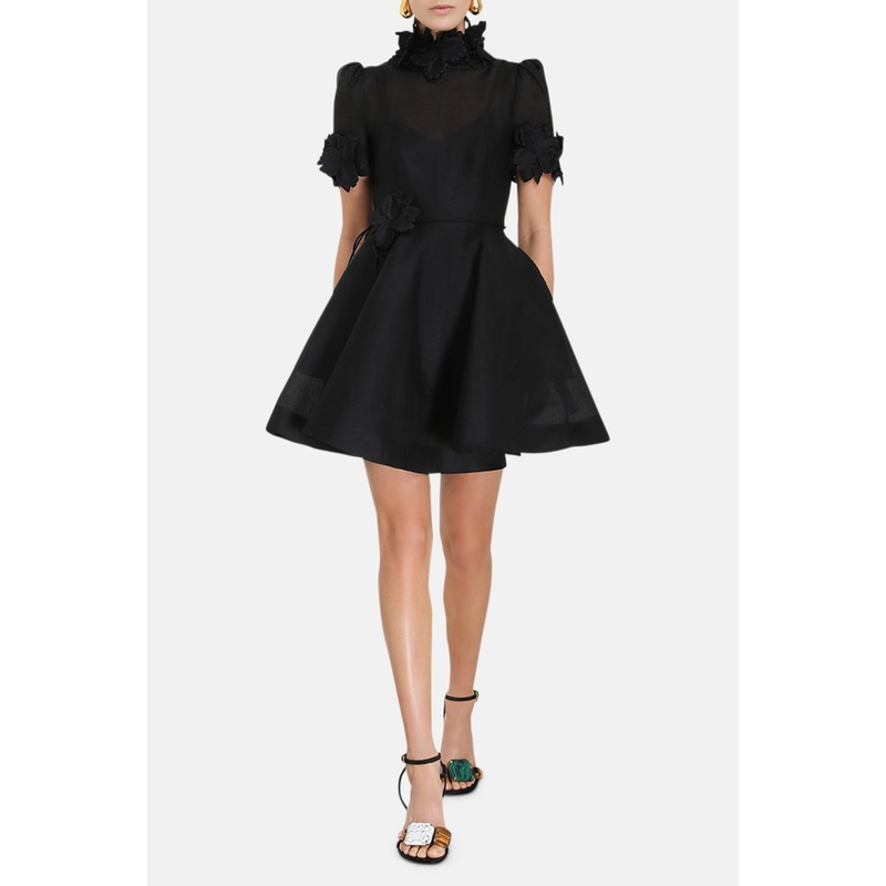 Luminosity Liftoff Flower Mini Dress Black