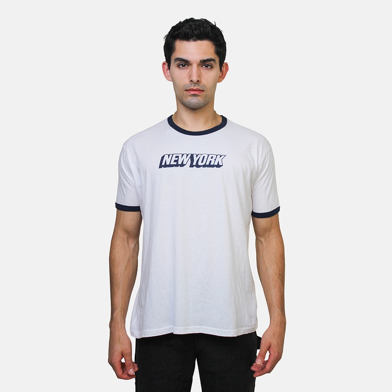 New York Ringer Tee White/Navy