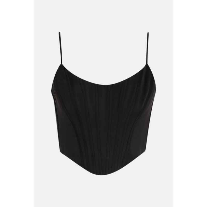 Silk Corset Top Black|0P|0|1|2