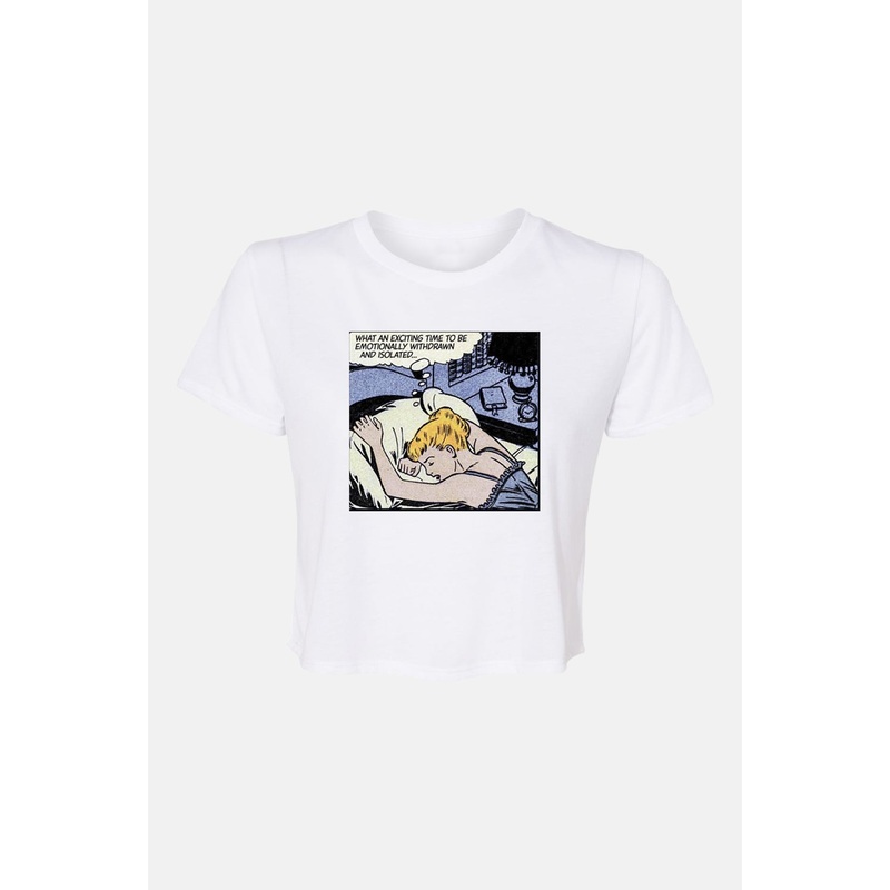 Withdrawn Comic Crop Tee White