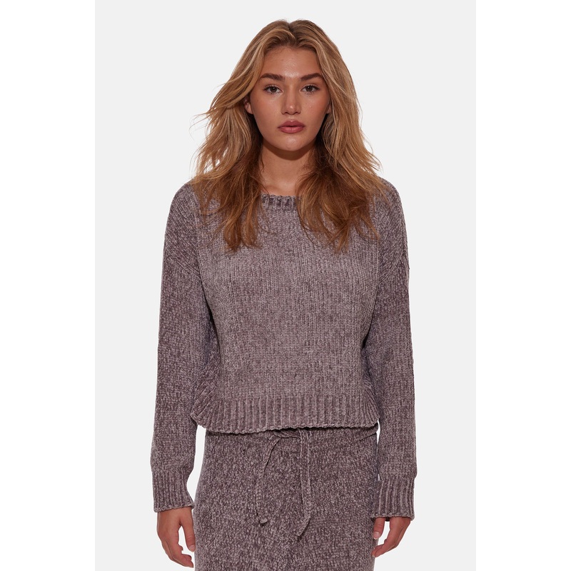 Billie Chenille Crewneck Charcoal