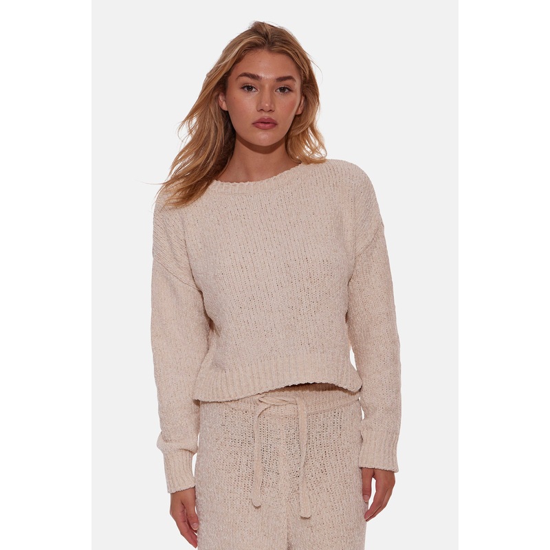 Billie Chenille Crewneck Cream