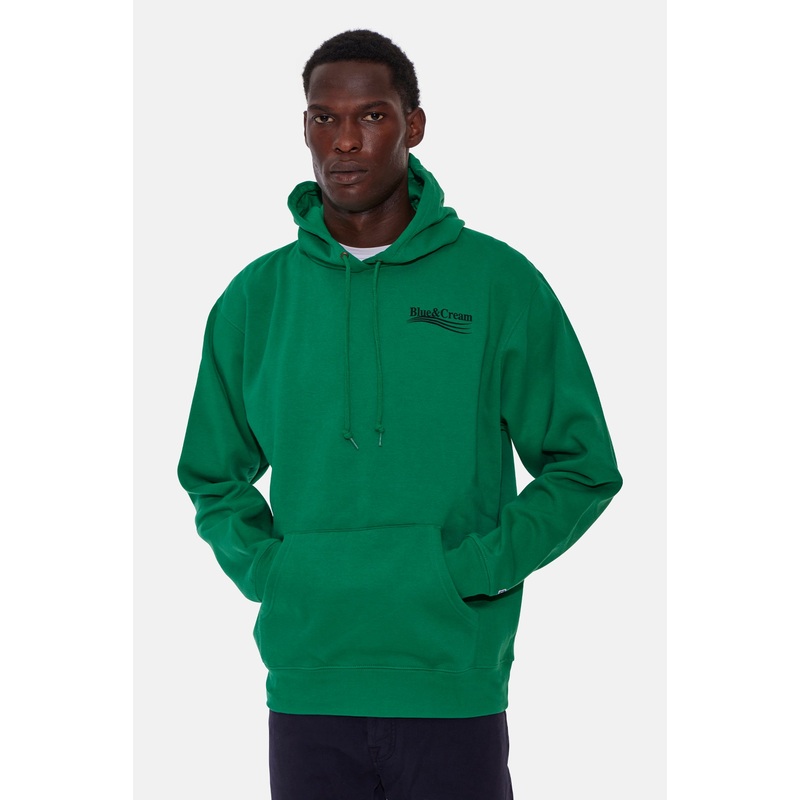 Blue&Cream Wave Hoodie Kelly Green