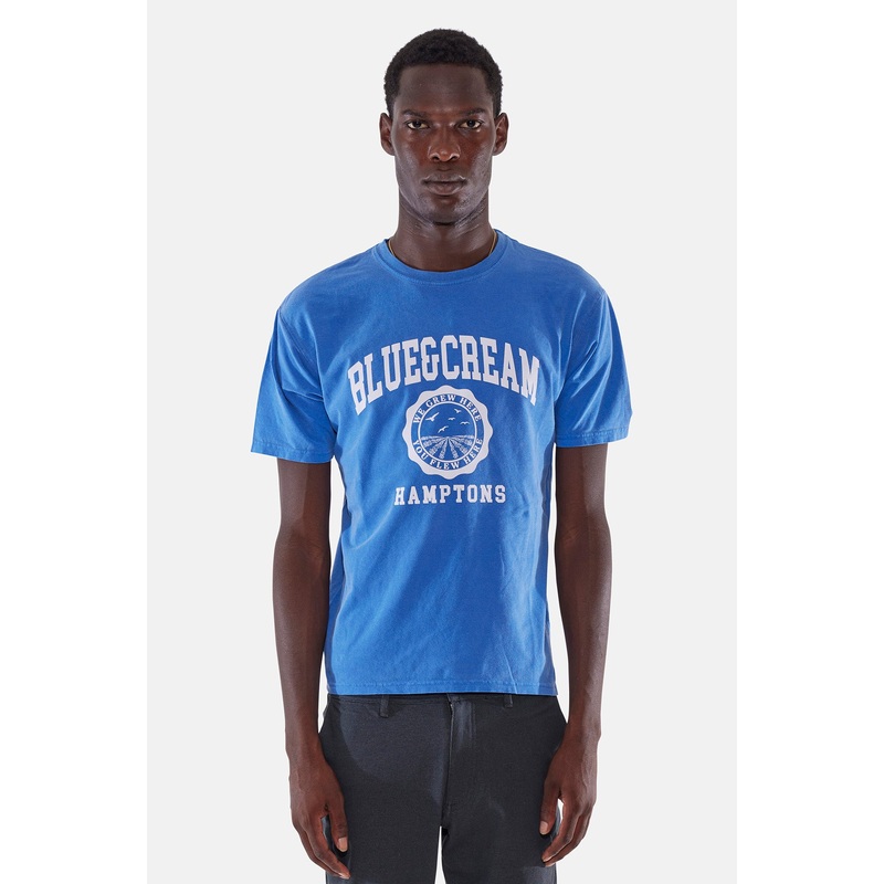 Hamptons We Grew Here Tee Blue