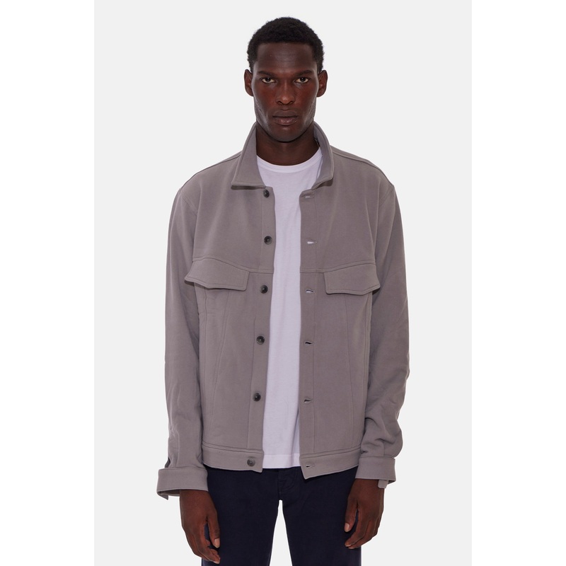 Mad Fleece Trucker Jacket Stone Grey
