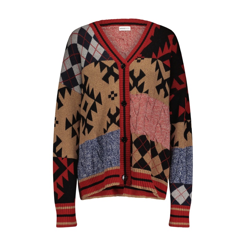 Patchwork Boxy Cardigan Multi Combo