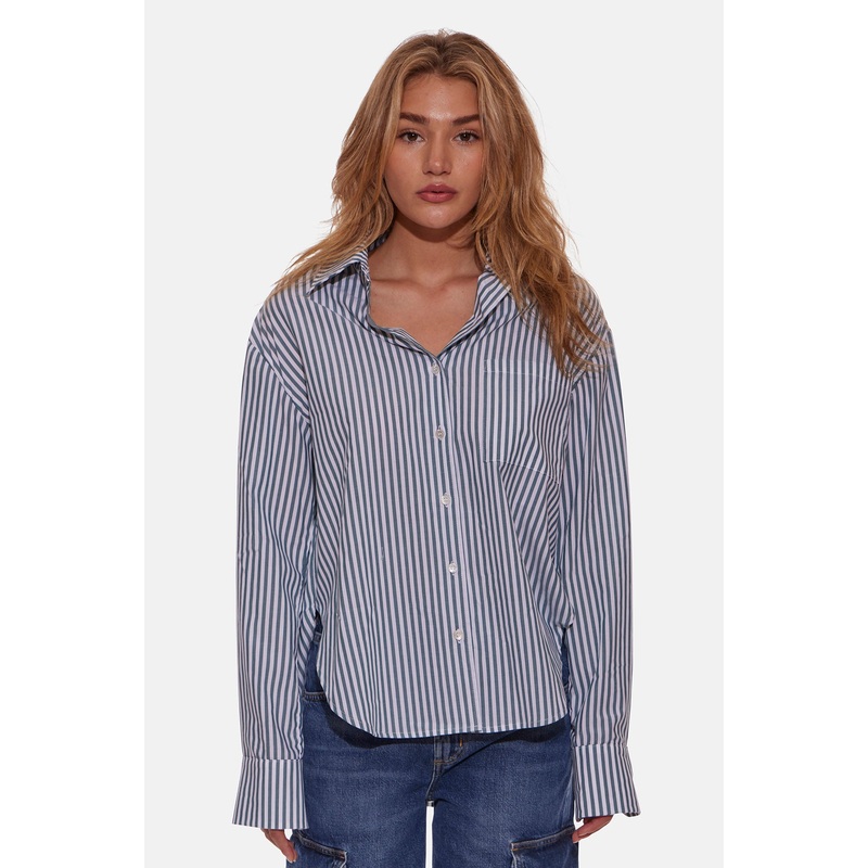 Poppy Buttondown Poplin Shirt Green Stripe