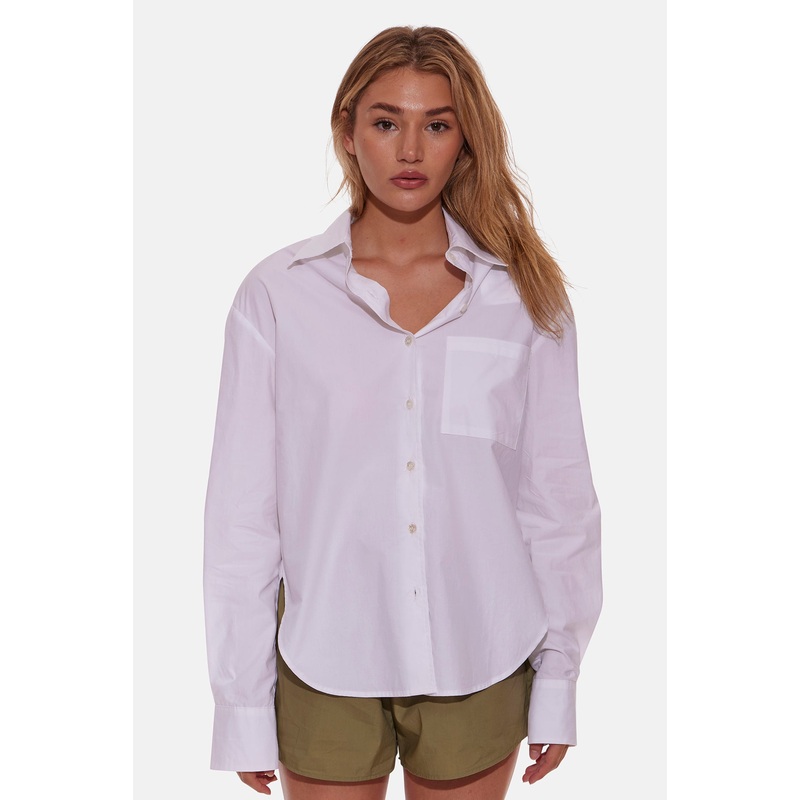 Poppy Buttondown Poplin Shirt White