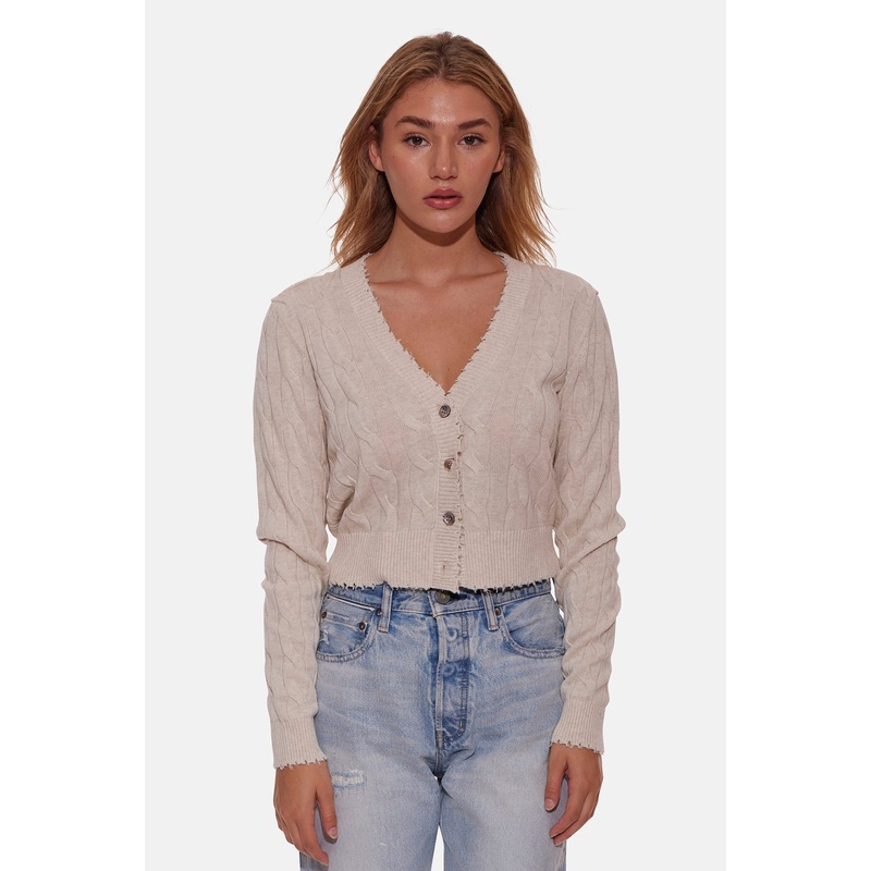 Satya Cable Cropped Cardigan Oatmeal