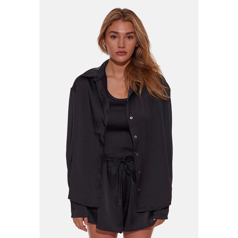 Tina Buttondown Shirt Black|XXS|XS|S|M|L
