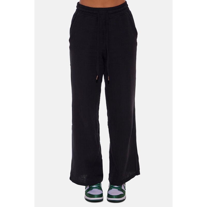 Wendy Gauze Wide Leg Pant Black