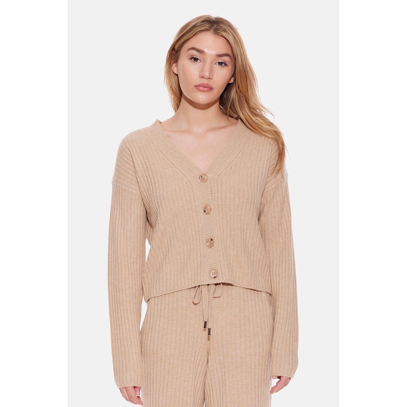 Beatrice Ribbed Cardigan Sand Hill