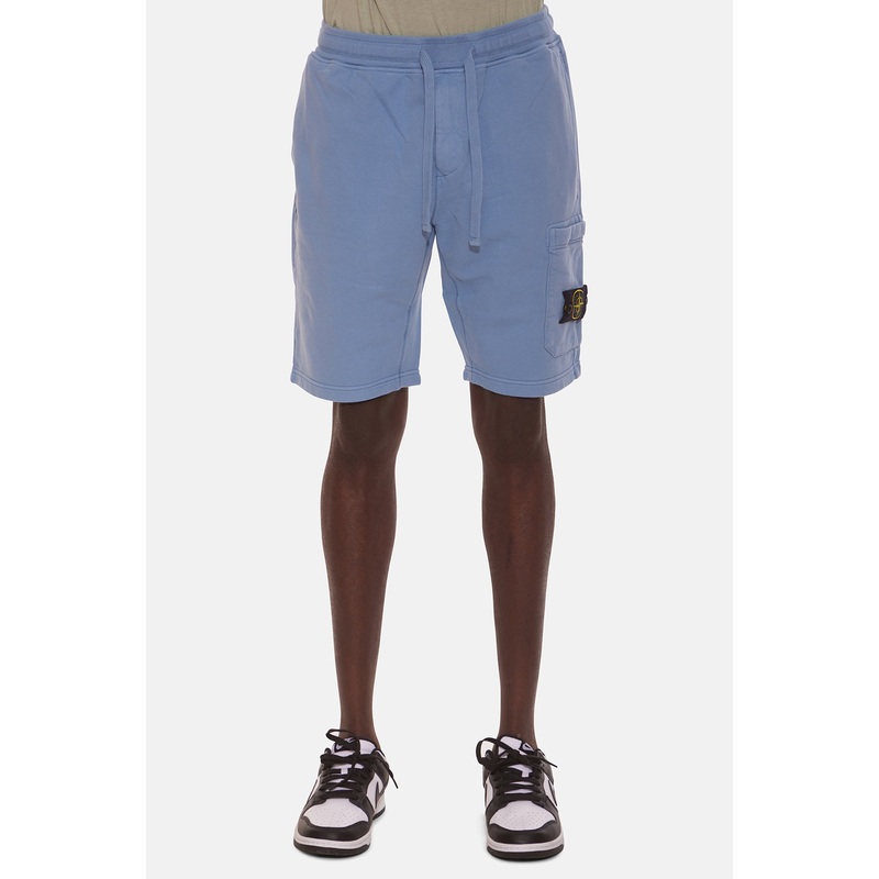 Brushed Fleece Bermuda Shorts Mid Blue