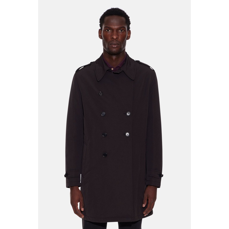 Double Breasted Trench Coat Black