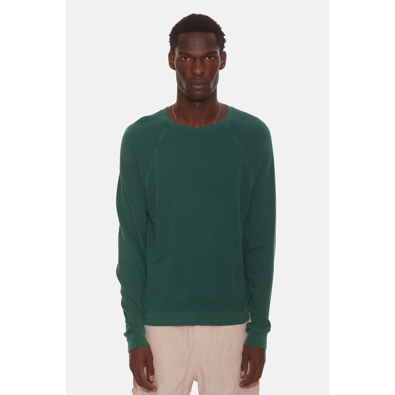 French Terry Raglan Crew Washed Rainforest