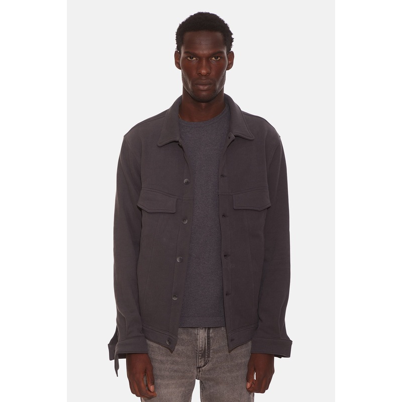 Mad Fleece Trucker Jacket Bat Grey