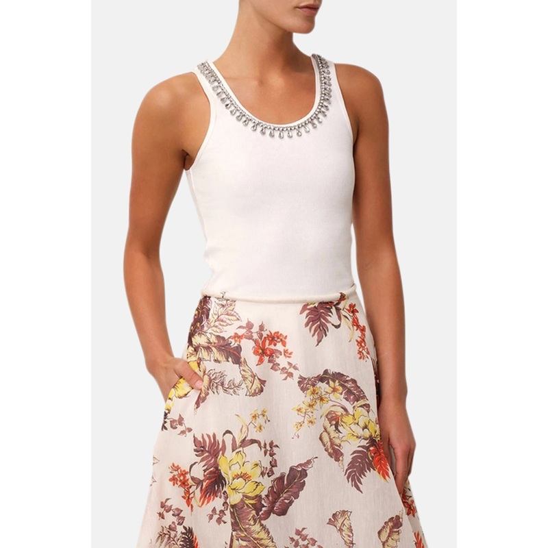 Matchmaker Embellished Tank Ivory