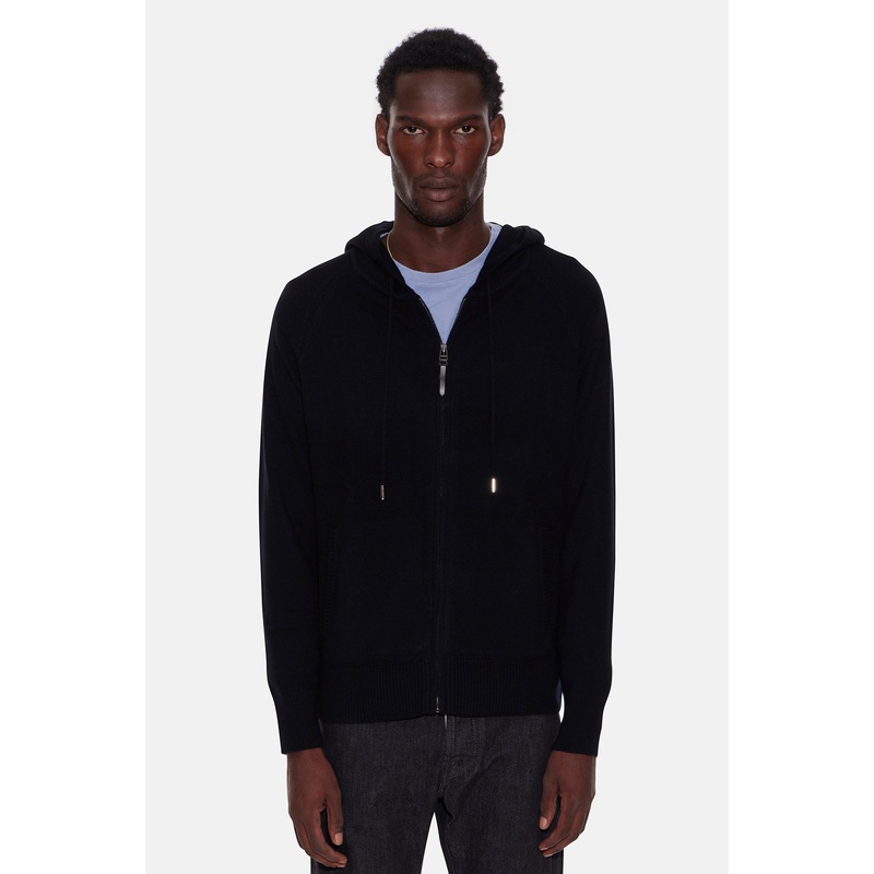 New Leo Zip Hoodie With Pockets Black