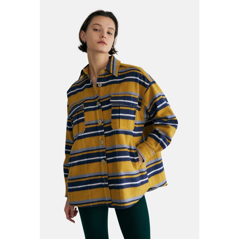 Plaid Shirt Jacket Yellow|XS|S|M