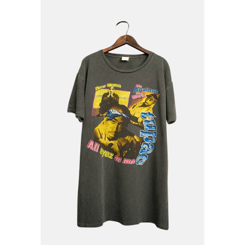 Tupac Oversized Tee Dress Dusk