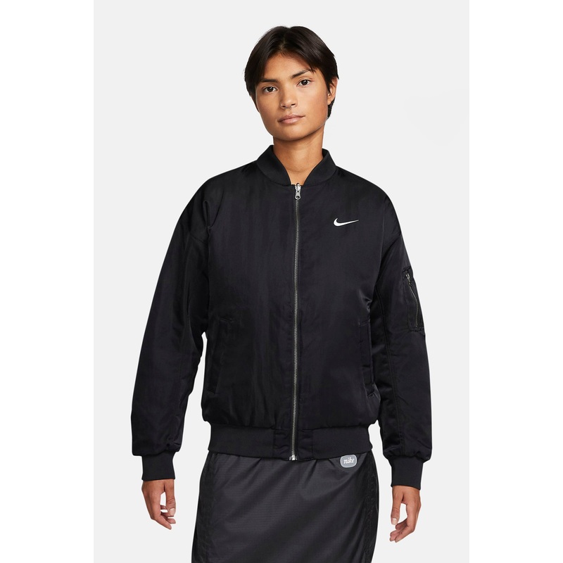 Women’s Reversible Varsity Bomber Jacket Black