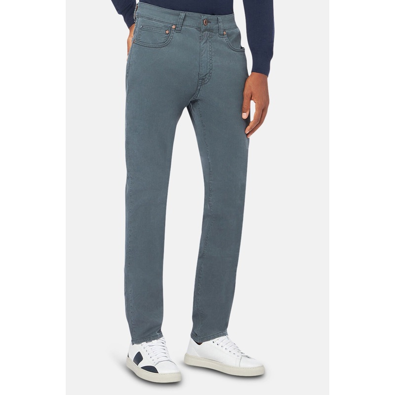 5 Pocket Cotton/Silk Trouser Charcoal