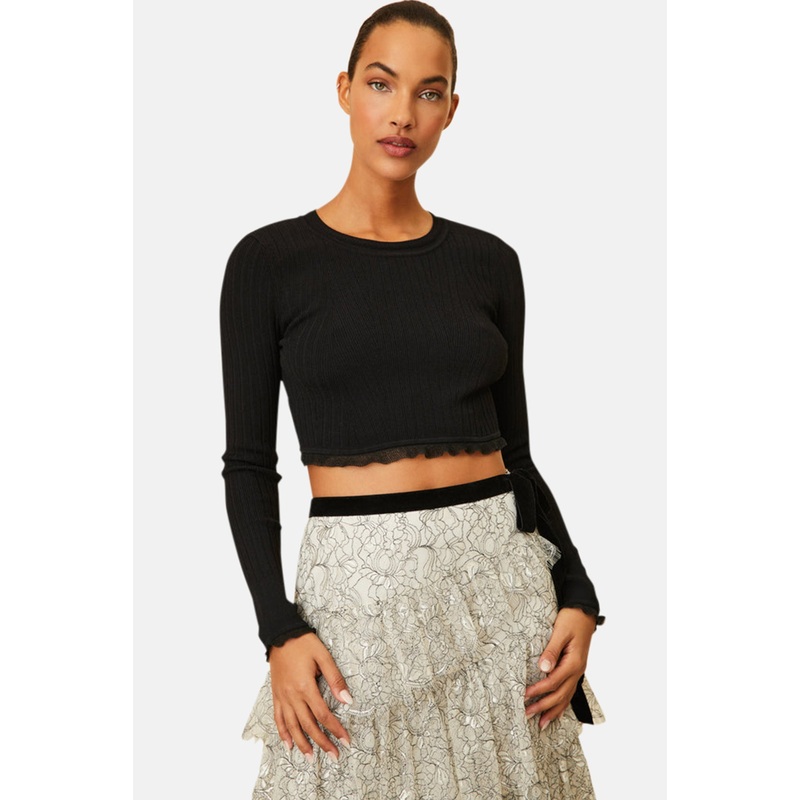 Amandine Crop Pullover Black|XS|S|M