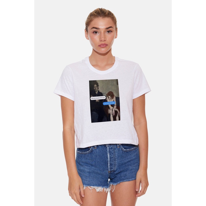 Fall In Love Text bubble Tee White