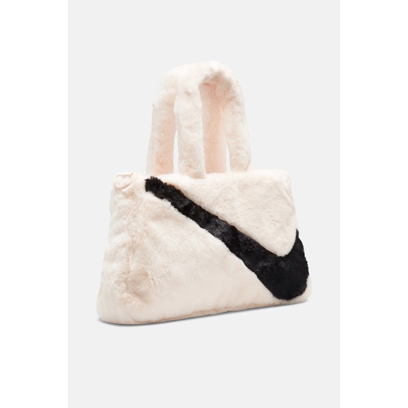 Faux Fur Tote Bag Ice Guava/Black