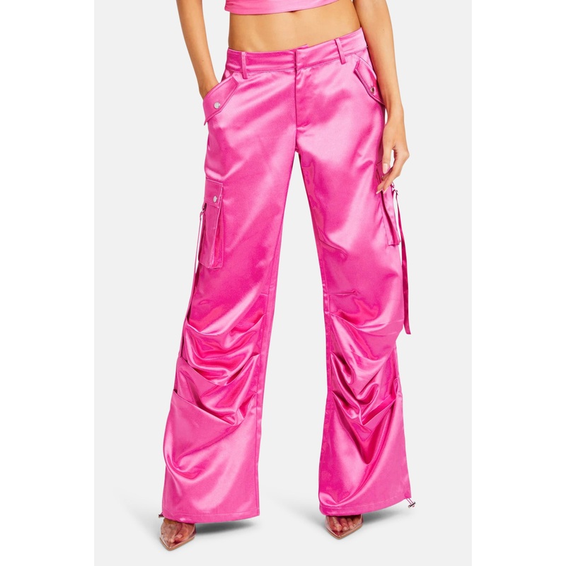Lai Satin Cargo Pant Malibu Pink