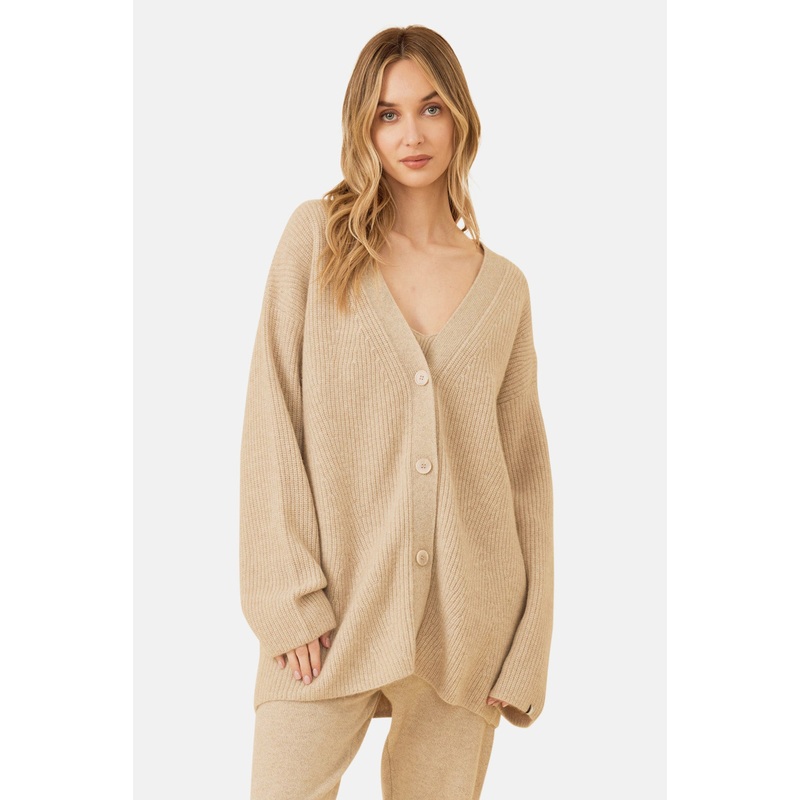 Pacific Cashmere Cardigan Oatmeal