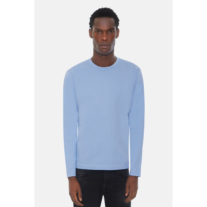 Reade Light Weight Crewneck Blue Flax