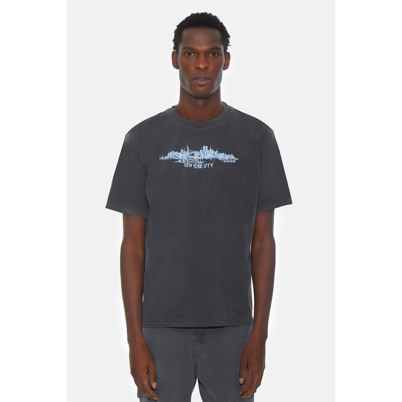 Skyline Short Sleeve Vintage Black / Sky