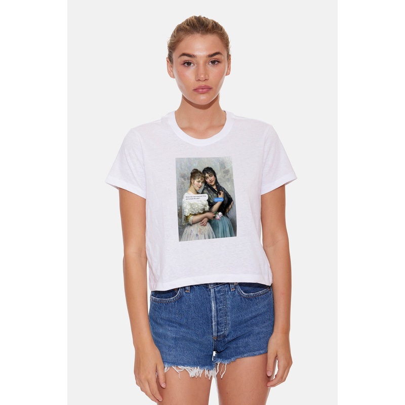 Survived Text Bubble Tee White