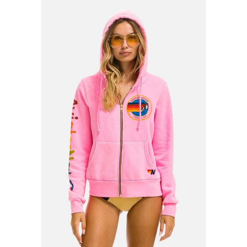 Women’s Zip Hoodie Neon Pink|XS|S|M|L
