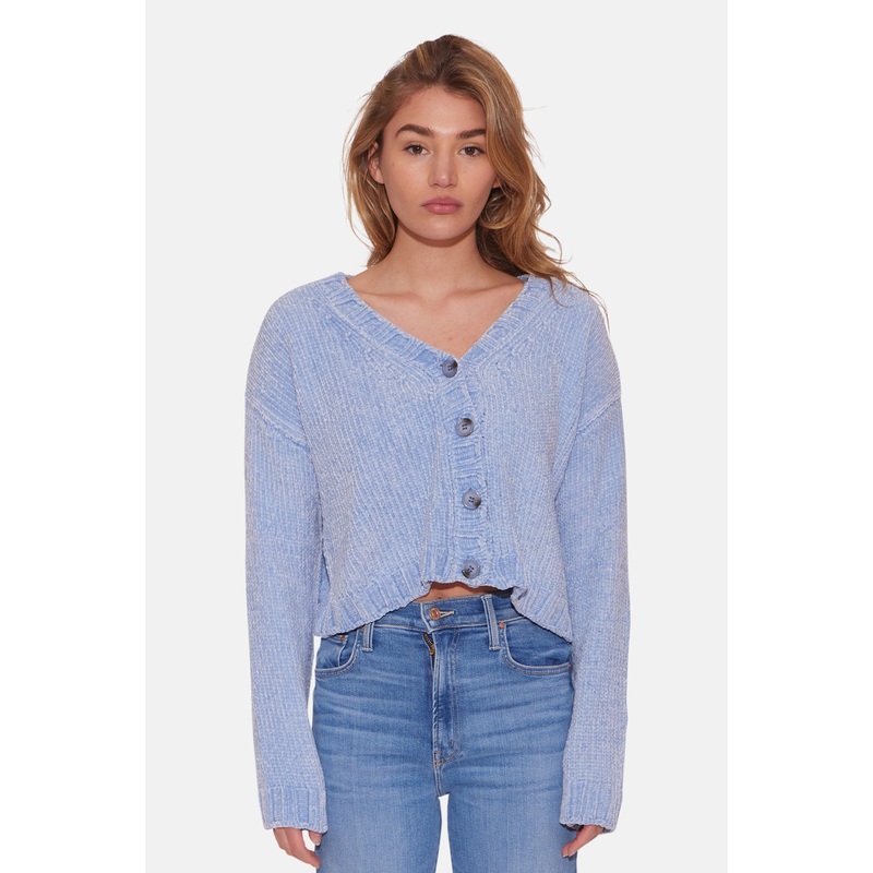 Adele Chenille Cardigan Ocean Breeze