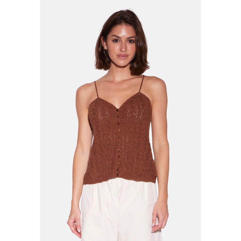 Aliza Crochet Cami Brown|XXS|XS|S