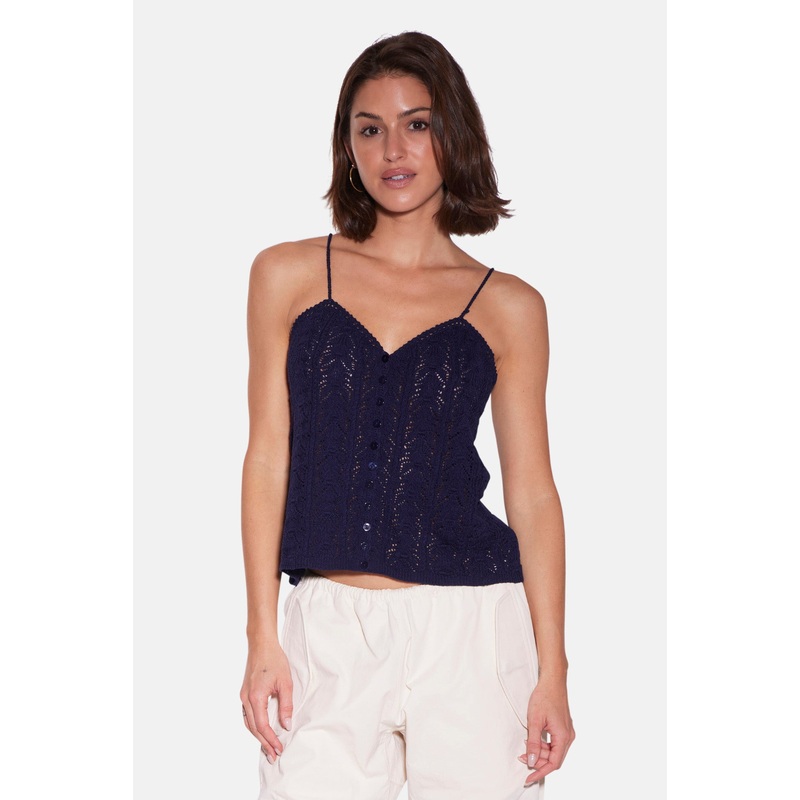 Aliza Crochet Cami Navy|XXS|XS|S