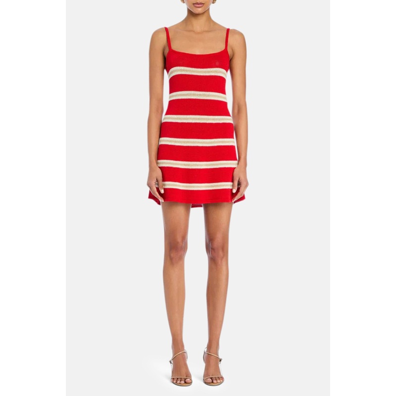Azriel Knit Mini Dress Cherry/Sand/Eggshell